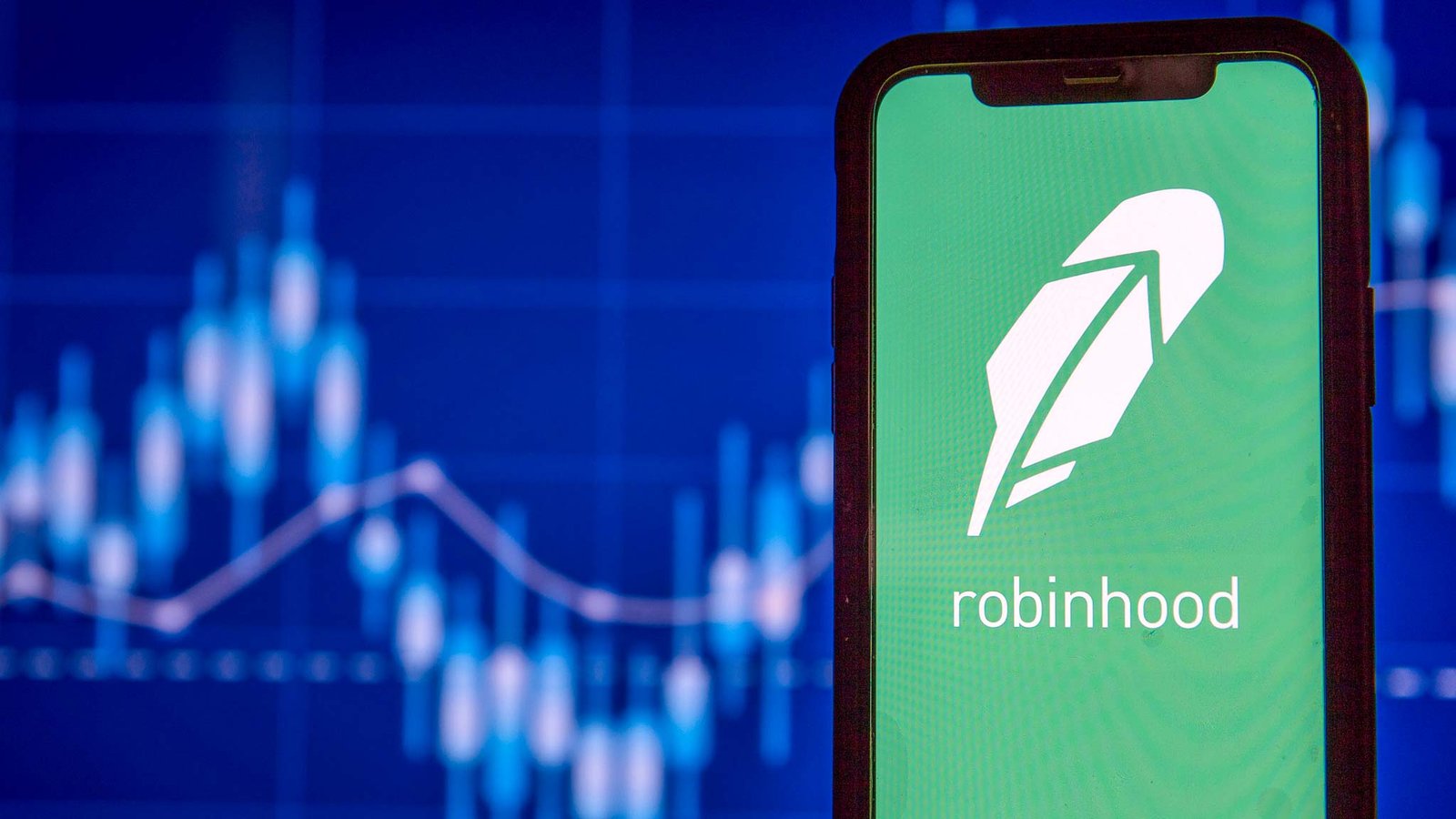 LONDON, UK - January 2021: Robinhood financial investing app on a mobile device